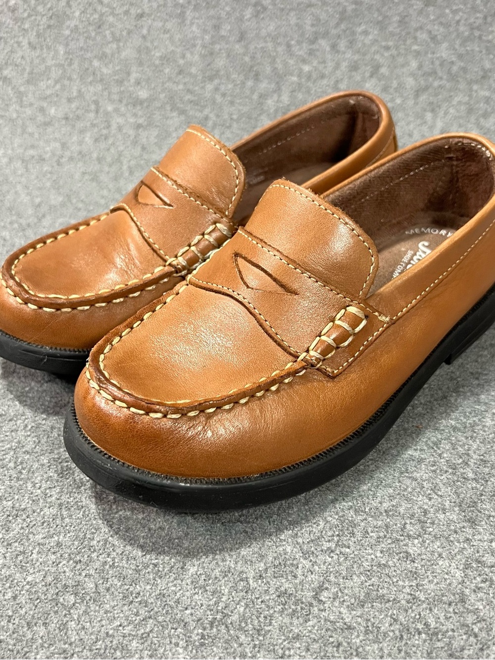 Florsheim 16565 Saddle Tan Leather Penny Loafer Dress Shoes Boys Youth Size 13.5